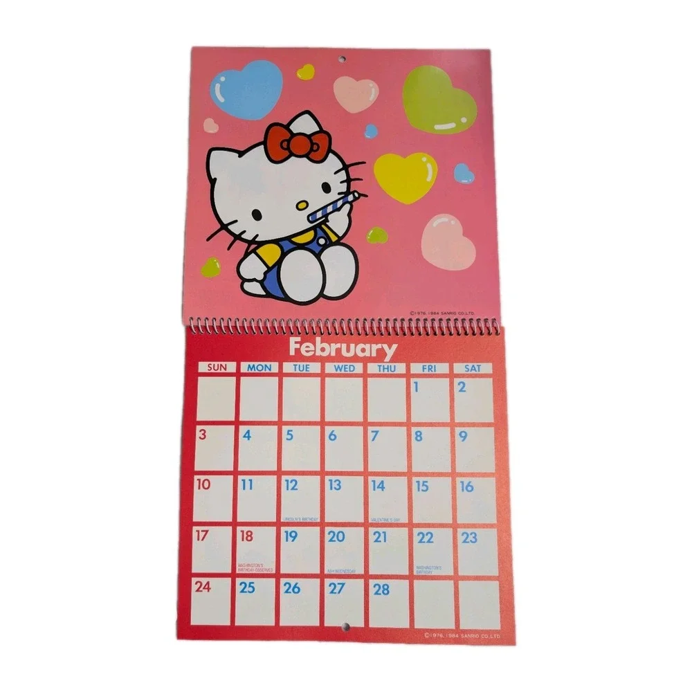 Vintage Hello Kitty 1981 3 Ring Binder And 1985 Calendar Sanrio 1980s 80s